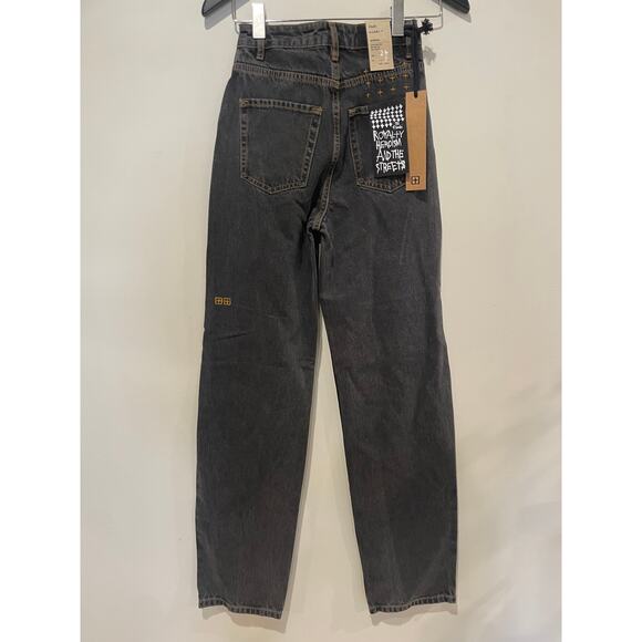 NWT Ksubi Playback Raven Trashed High Waisted Straight Leg Jeans Black 25 26 - Picture 4 of 7